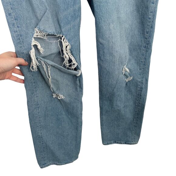 Abercrombie The 90s Straight Ultra High Rise Jean Distressed Med Wash Women 28 - Picture 4 of 10